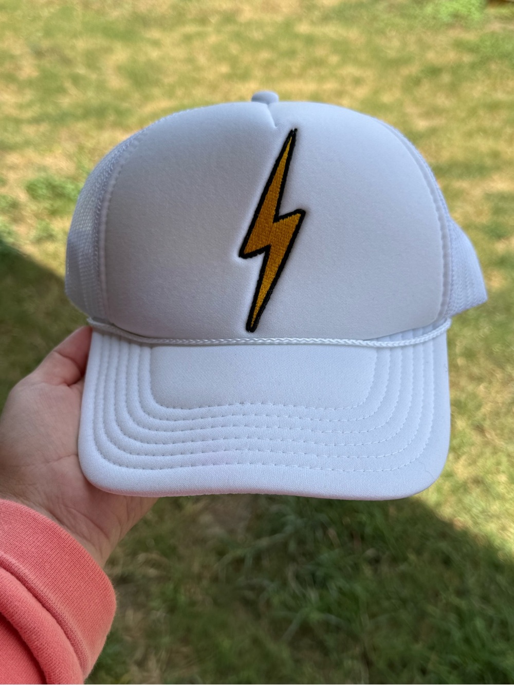 Aviator Nation Lightning Bolt White SnapBack hat O/S